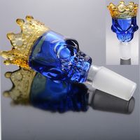 Wholesale Blue Glass Skull Bowl mm Male Glass Bowl Smoking Accessories Dab Tools For Hookahs Bong Tobacco Dry Herb Bowl