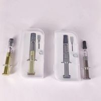 Wholesale Metal Twist Plunger Luer Lock Head ml Glass Syringe Container Oil Filling Dab Tools For Co2 Oil Cartridge Thick Oil Tank