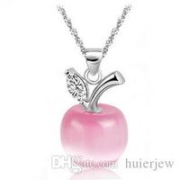 Wholesale Pretty Sterling Silver Necklaces Lovely Silver Jewelry Apple Opal Necklaces Pendants
