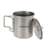 TOAKS cup-450/ ultraligero al aire libre vajilla taza de titanio plegable mango taza de agua With Lid