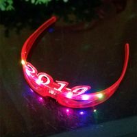 Wholesale 2019 New Year Creative Head Flash Light Fashion Hair Band LED Glasses Toy Plastic Christmas Party Cheer Props mw hh