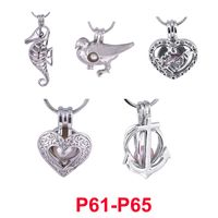 Wholesale Fashion love wish pearl gem beads locket cages lovely DIY charm pendant mountings mix design
