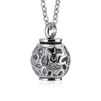 Wholesale Cremation Jewelry for Ashes Memorial Urn Pendant Necklace Stainless Steel Cylinder Lantern Pendant Cremation Keepsake Jewelry