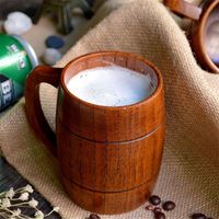 Wholesale 1pc Classic Style Natural Wood Cup Wooden Beer Mugs Drinking For Party Novelty Gifts Eco friendly ml New Promotion