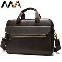 Wholesale Briefcases Men Briefcase Bag Genuine Leather inch Laptop Shoulder Messenger Bags Office Handbag