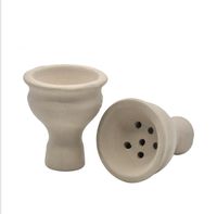 Wholesale Ceramic bowl white mud ceramic deep smoke pot water and tobacco pot