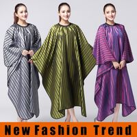 Wholesale Salon Professional Hair Styling Cape Adult Hair Cutting Coloring Styling Hairdresser Wai Cloth Barber Capes Vertical Stripes Pattern Capes