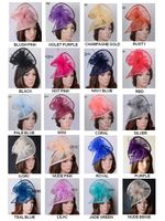 Wholesale NEW colours HOT sinamay fascinator Church hat fedora with feathers for kentucky derby ascot races melbourne cup