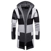 Wholesale New Casual Men s Jackets Men s Hooded Solid Knit Patchwork Coat Jacket Cardigan Long Sleeve Tops Man Jackets Large Size