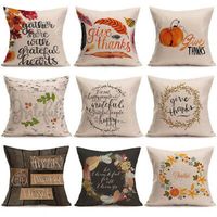 Wholesale Happy Thanksgiving Day Pillow Covers Fall Decor Cotton Linen Give Thanks Sofa Throw Pillow Case Home Car Cushion Covers cm ZZA1088