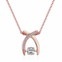 Wholesale Zircon Smart Necklace The wedding jewelry of the bride who loves you for years is copper plated and gold plated