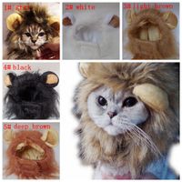 5styles Chien Chat Emulation Lion Cheveux Mane Oreilles Dress Up Vêtements Drôle Costume Pour Animaux Chat Chaton Chiot Perruque Décoration Chapeau De