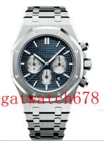Wholesale High quality Wristwatch Royal ST OO ST mm Steel Blue VK Quartz Chronograph Working Mens Watch Watches