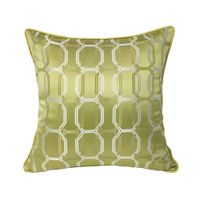 Wholesale Contemporary Dark Blue Yellow Geometric Pillow Case Modern Square x45cm Pipping Jacquard Woven Home Floor Sofa Cushion Cover