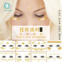 Wholesale Hot sale electric syllable face sticker environmental protection waterproof bronzing face tattoo sticker masquerade metal sticker