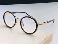 Wholesale Fashion Round Eyewear Glasses Frame Black Gold Frame Eyeglasses Optical Fashion glasses Mens New wth box