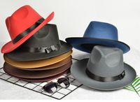Wholesale 7 Colors Fedoras Female Fashion Spring And Summer Jazz Hat Male Hat Sun shading Hats For Men And Women Michael Jackson Style Hat