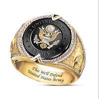 Wholesale Gold Eagle Men Ring USA Army Logo Engagement Rings For Men Wedding Jewelry Wedding Rings Accessory Size