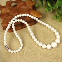 Wholesale natural White Coral stone Round Gemstone Beads Necklace quot