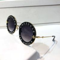 Wholesale 0113 sunglasses For Women Fashion Round Summer Style Black Gold Frame with bees S sunglasses Top Quality UV Lens Come With Case