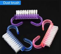 Wholesale Nail New Mini Hot Sale Pink Blue Purple Finger Nail Cleaning Tools Plastic Nail Art Dust Cleaning Brush