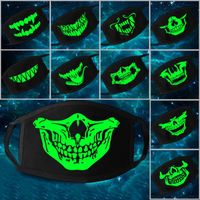 Wholesale Multi Use Luminous Accessories Mask For Adult Halloween Skull Masks Skeleton PM2 Dustproof Skull Half Face Mask