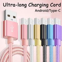 Wholesale Cell Phone Cables For S21 S10 S8 S9 NOTE NOTE M M M FT FT FT Metal Housing Braided Micro USB Cable High Speed Data Sync USB Fast Charging Cable