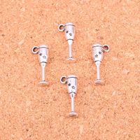 Wholesale 156pcs Charms champagne flutes wine glass Antique Silver Plated Pendants Making DIY Handmade Tibetan Silver Jewelry mm