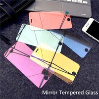 Wholesale 9H Colorful Mirror Tempered Glass Screen Protector for iPhone Pro Max Full Cover Film Protective Guard Case