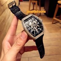 Wholesale Barrel Men s Fashion Watch Silver Diamond Case Dragon King Background Dial Fashion Hot Sale Popular Watches Fully Automatic Casual watch