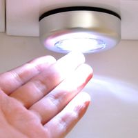 5LED Tap Lights Self-Stick Under Cabinet Push Night Light Kitchen Closet Lamp HV