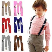 Wholesale New Children Kids Boy Girls Clip on Y Back Elastic Suspenders Adjustable Braces Christmas gift full color YD0092