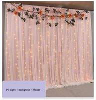 Wholesale 3M X M Colorful wedding backdrop curtains with led lights event party arches decoration wedding stage background silk drape decor layers