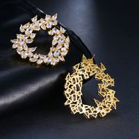 Wholesale Fashion Women Branch Stud Earrings With Luxury Zircon Silver Color Earrings for Bridal brinco Indian Jewelry bijoux