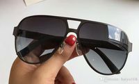 Wholesale Mens Pilot Sunglasses Metal Matte Black Grey Lens Pilot Sun Glasses Sun glasses Driving Eyewear New with box