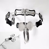 Wholesale Fully Adjustable Stainless Steel Male Chastity Belt Metal Underwear Virgin Lock BDSM Bondage Sex Toys For Women