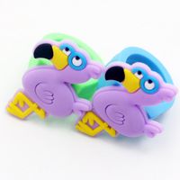 Wholesale Kids Cartoon Toys Flamingo Rings Boys Girls Party Accessory Children PVC Silicone Xmas Gift Jewelry Amusing Ring Cheap DHL FREE