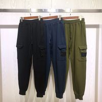 Wholesale Mens Stylist Jogging Pants Fashion High Quality Beam Foot Trousers Solid Color Mens Stylist Pants Black Blue Green