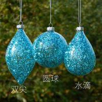 Verre D Emballage Big Blue Sky Hand Made Noël Pendentifs Peinture à La Main En Verre Boule De Noël Décoration