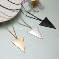 Wholesale Black Gold Silver Jewelry Female Punk Triangle Simple Retro Long Sweater Chain Necklace A Direct Sale