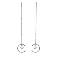 Wholesale Hot Sale Moon Star Authentic Solid Sterlings Silver Dangle Earrings Women Jewelry Pairs A