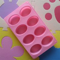 Wholesale Silica Gel Cake Mould Connected Ellipse Egg Shape Manual Soap Mold Convenient Exquisite High Quality And Inexpensive Hot Selling yy J1