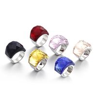 Wholesale Classics Top Grade Titanium Steel Glass Rings Accessories Jewel Finger Ring Fashion Jewelry Birthday Couple Lover Wedding Gifts