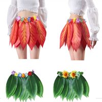 FOGLIA VERDE LEI Tropicale Hawaii Spiaggia Hawaiana Costume Cosplay