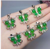 Wholesale 925 silver chrysoprase butterfly type four seasons peace pendant with F7