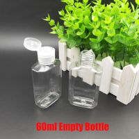 Wholesale 60ml Empty Hand Sanitizer Gel Bottle Hand Flip Cover PET Soap Liquid Bottle Clear Squeezed Pet Sub Travel Bottle In Stock