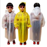 Wholesale Kids Raincoat cm Colors EVA Children Waterproof Rain Coat Clear Transparent Tour Rainwear Suit LJJO7847