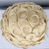 Wholesale New Mens Wig Hair Color Blonde Human Hair Toupee Men Durable Thin Skin Natural Hairline Male Hair Prosthesis