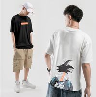 Wholesale F244 T shirt summer short sleeved men loose anime Goku print t shirt top