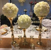 Wholesale cm quot metal candle holder candle stick wedding centerpiece event road lead flower stands rack vase